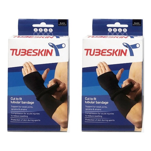Thermoskin Tubiskin Tubular Compression Bandage Extra Large Black Pack of 2