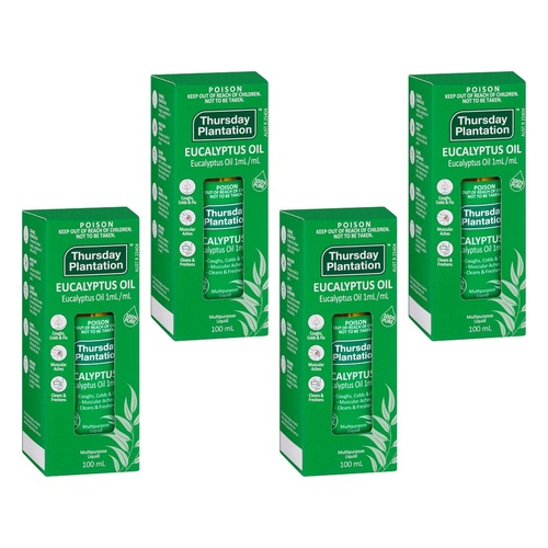 Thursday Plantation Eucalyptus Oil Pure 100mL Pack of 4