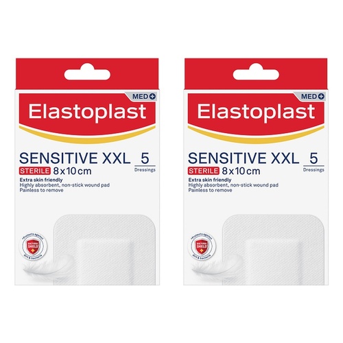 Elastoplast Sensitive XXL Sterile Dressings 8cm x 10cm Pack of 2