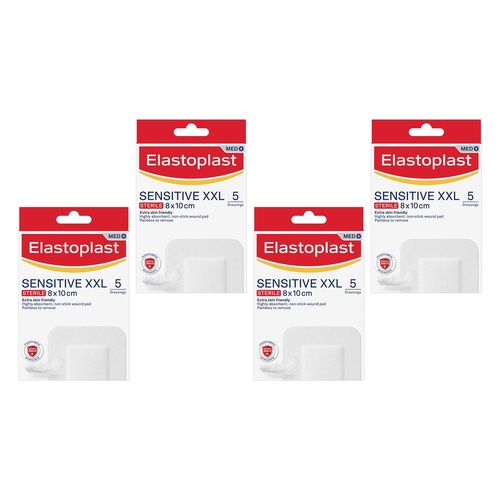 Elastoplast Sensitive XXL Sterile Dressings 8cm x 10cm Pack of 4