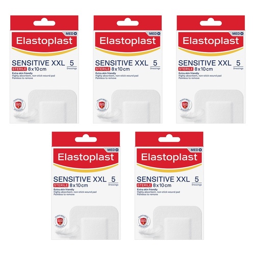 Elastoplast Sensitive XXL Sterile Dressings 8cm x 10cm Pack of 5