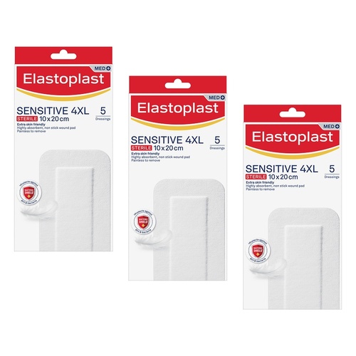 Elastoplast Sensitive 4XL Sterile Dressings 10cm x 20cm Pack of 3