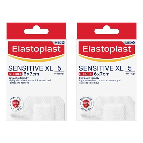 Elastoplast Sensitive XL Sterile Dressings 6cm x 7cm Pack of 2
