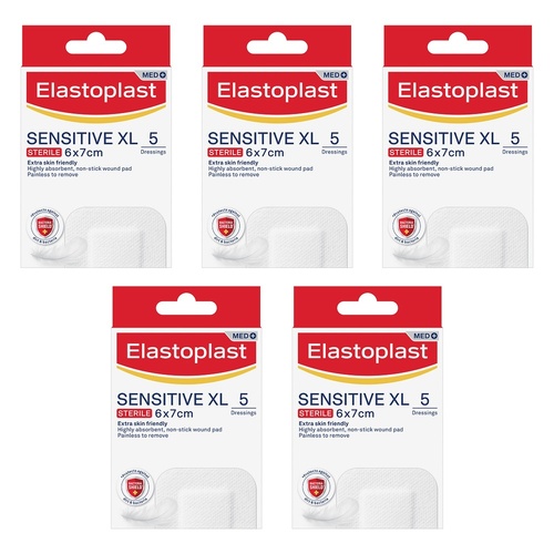 Elastoplast Sensitive XL Sterile Dressings 6cm x 7cm Pack of 5
