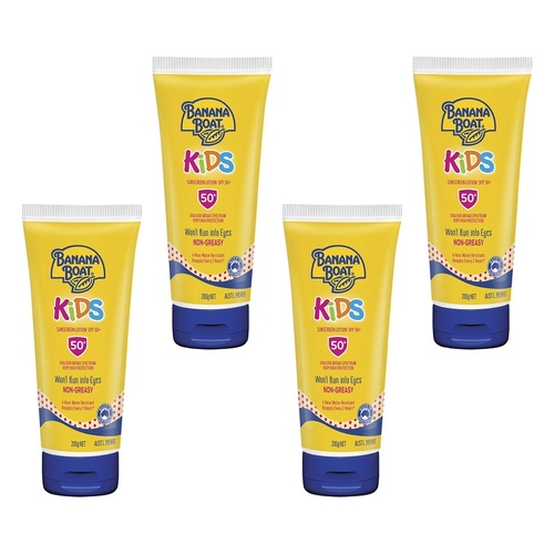 Banana Boat Kids Sunscreen Lotion SPF 50+ 200g Pack of 4