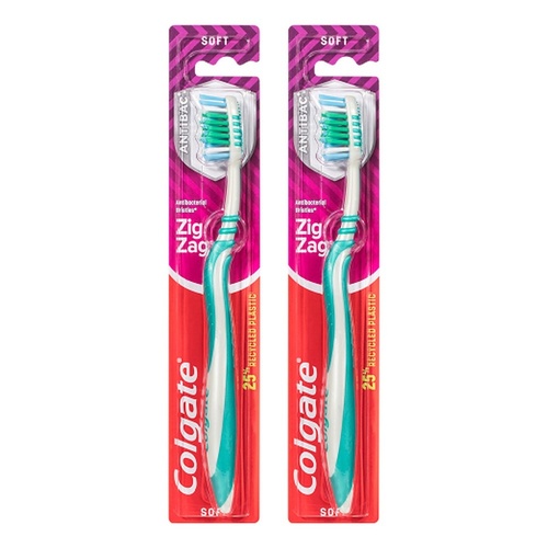 Colgate ZigZag Adult Toothbrush Soft x 8 Bundle of 2