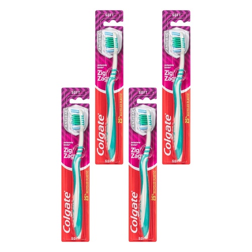 Colgate ZigZag Adult Toothbrush Soft x 8 Bundle of 4