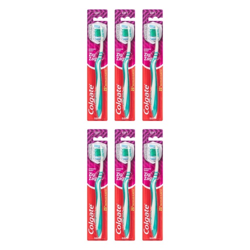 Colgate ZigZag Adult Toothbrush Soft x 8 Bundle of 6