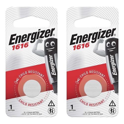 Energizer 1616 Lithium Coin Battery Pack of 2