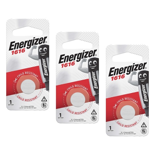 Energizer 1616 Lithium Coin Battery Pack of 3