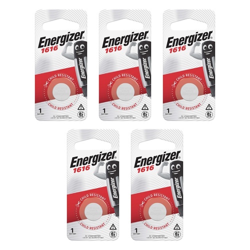 Energizer 1616 Lithium Coin Battery Pack of 5