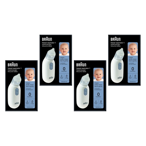 Braun Nasal Aspirator with Two Suction Levels Pack of 4