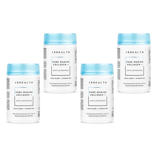 JSHealth Pure Marine Collagen Unflavoured 90g Pack of 4
