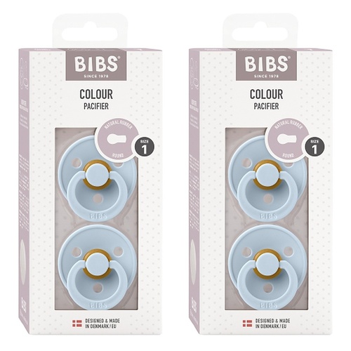 Bibs Colour Pacifier Baby Blue Size 1 2 Pack Bundle of 2