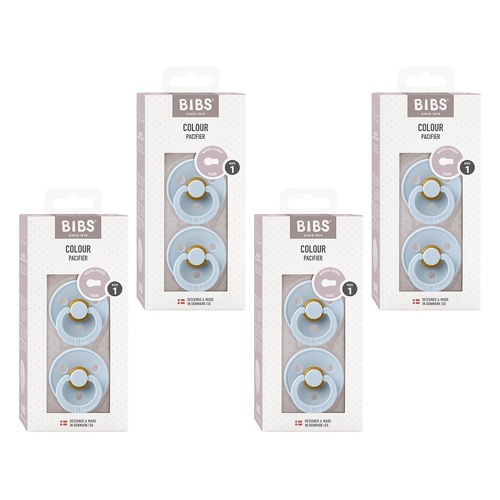 Bibs Colour Pacifier Baby Blue Size 1 2 Pack Bundle of 4