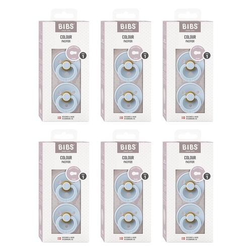 Bibs Colour Pacifier Baby Blue Size 1 2 Pack Bundle of 6