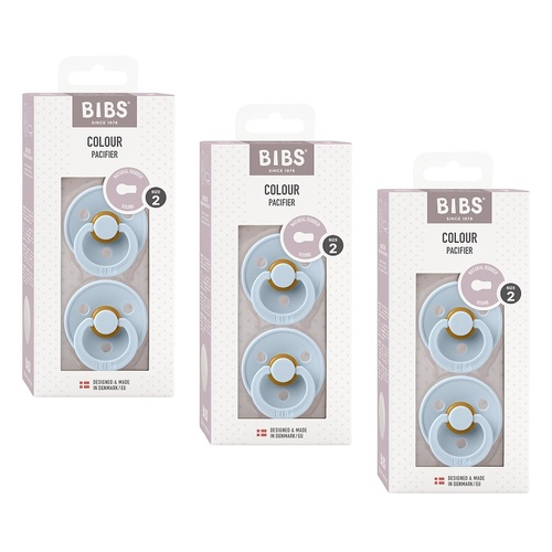 Bibs Colour Pacifier Baby Blue Size 2 2 Pack Bundle of 3