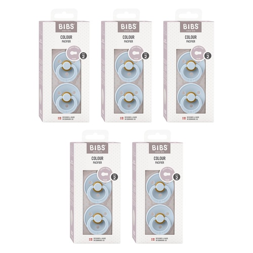 Bibs Colour Pacifier Baby Blue Size 2 2 Pack Bundle of 5