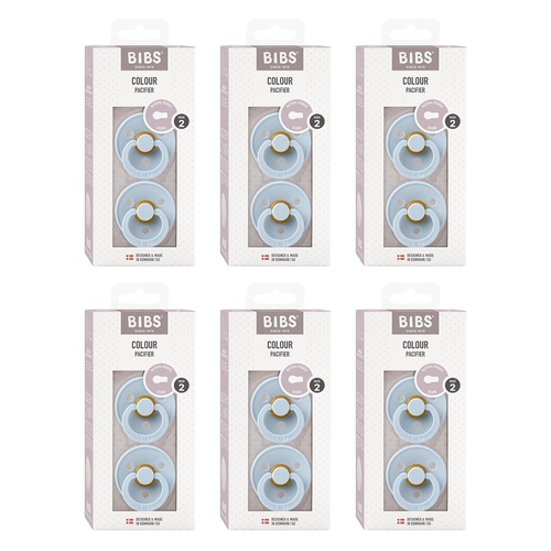 Bibs Colour Pacifier Baby Blue Size 2 2 Pack Bundle of 6