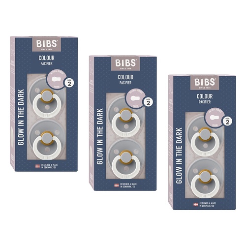 Bibs Colour Pacifier Glow in the Dark Cloud Size 2 2 Pack Bundle of 3