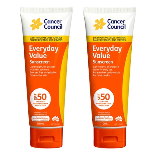 Cancer Council Everyday Value Sunscreen SPF 50+ 110mL Pack of 2