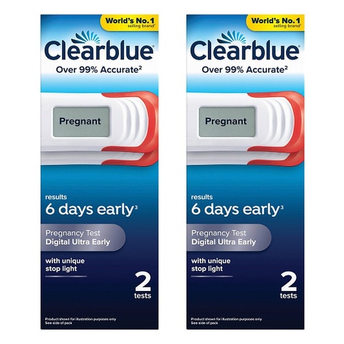 Clearblue Digital Ultra Early Pregnancy Test 2 Pack Bundle of 2