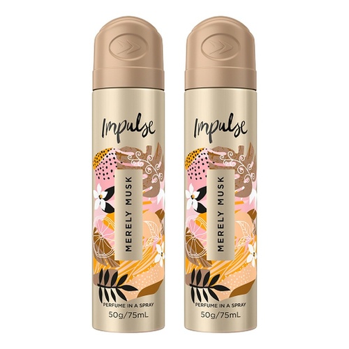 Impulse Body Spray Merely Musk 75mL Pack of 2