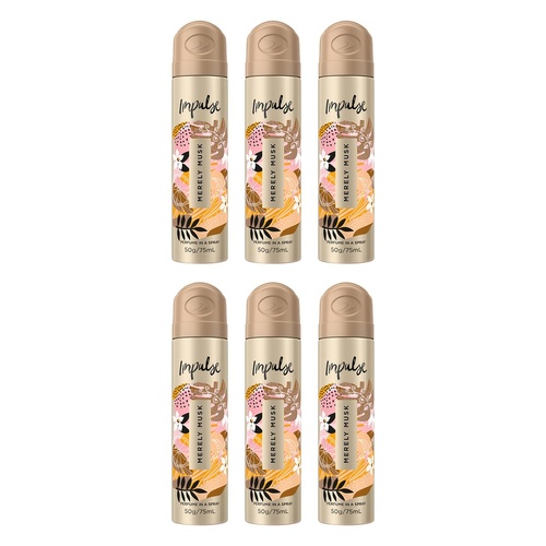 Impulse Body Spray Merely Musk 75mL Pack of 6
