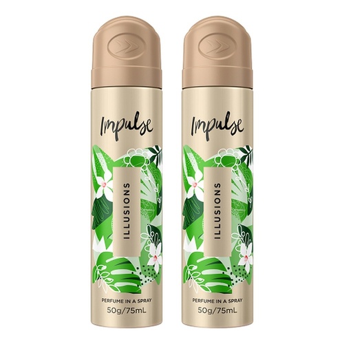 Impulse Body Spray Illusions 75mL Pack of 2