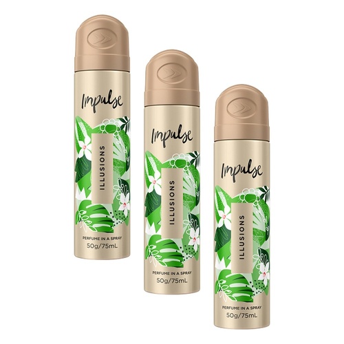 Impulse Body Spray Illusions 75mL Pack of 3