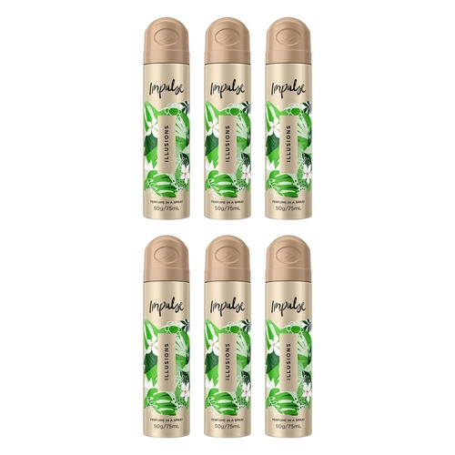 Impulse Body Spray Illusions 75mL Pack of 6