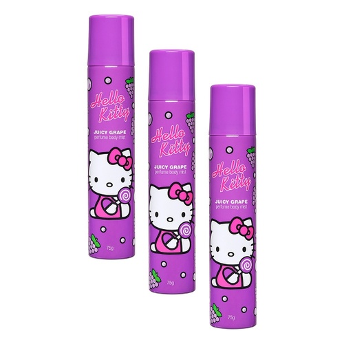 Hello Kitty Perfume Body Mist Juicy Grape 75g Pack of 3