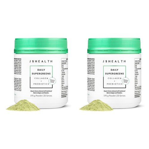 JSHealth Greens + Collagen Nourish + Re-Energise 195g Pack of 2