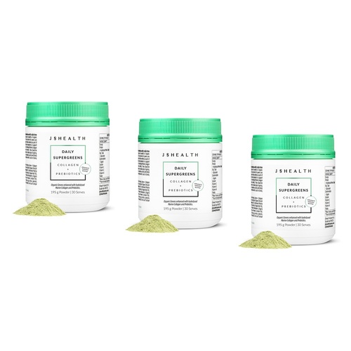 JSHealth Greens + Collagen Nourish + Re-Energise 195g Pack of 3