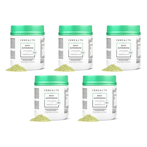 JSHealth Greens + Collagen Nourish + Re-Energise 195g Pack of 5