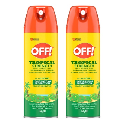Off Tropical Strength Insect Repellent Aerosol Spray 150g Pack of 2