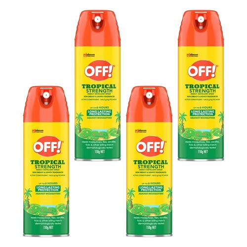 Off Tropical Strength Insect Repellent Aerosol Spray 150g Pack of 4