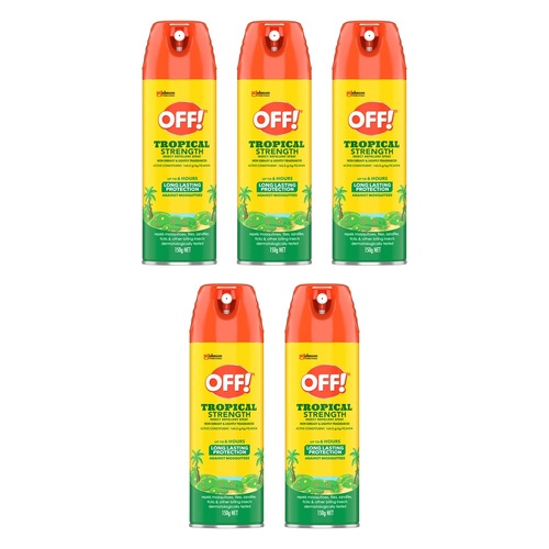 Off Tropical Strength Insect Repellent Aerosol Spray 150g Pack of 5