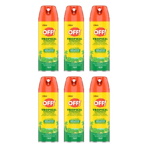 Off Tropical Strength Insect Repellent Aerosol Spray 150g Pack of 6