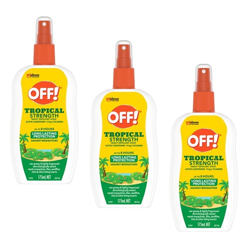 Off Tropical Strength Insect Repellent Pump Spray 175mL Pack of 3