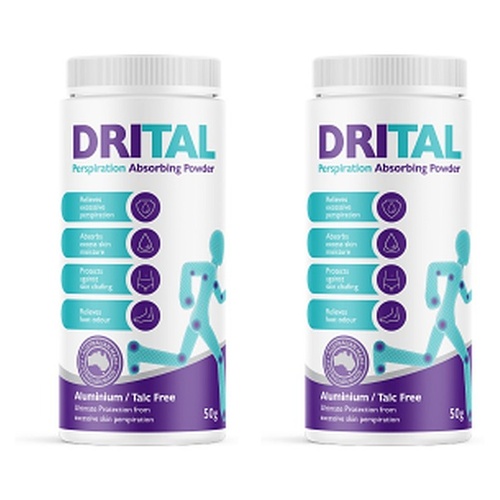 Drital Perspiration Absorbing Powder 50g Pack of 2