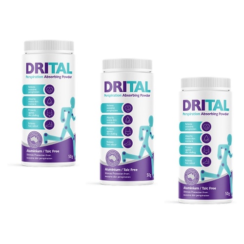 Drital Perspiration Absorbing Powder 50g Pack of 3