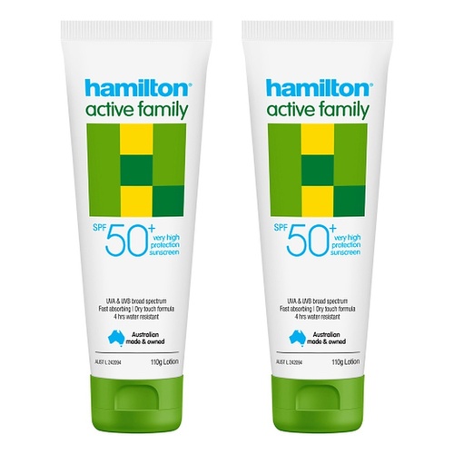 Hamilton Active Family Lotion SPF 50+ 110g Pack of 2