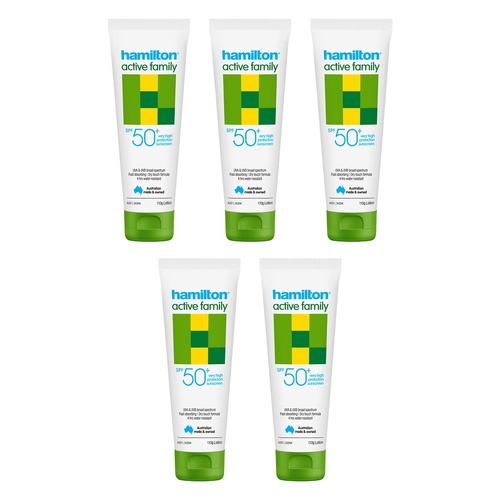 Hamilton Active Family Lotion SPF 50+ 110g Pack of 5