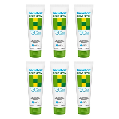 Hamilton Active Family Lotion SPF 50+ 110g Pack of 6