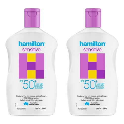 Hamilton Sensitive SPF50+ Lotion 265mL Pack of 2