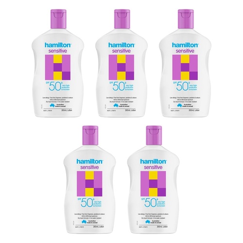 Hamilton Sensitive SPF50+ Lotion 265mL Pack of 5