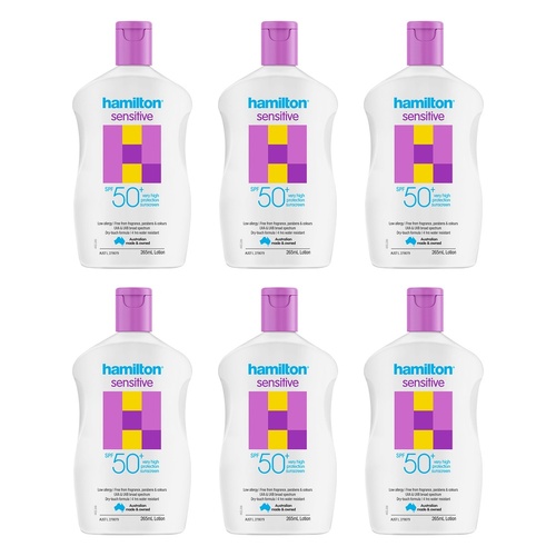 Hamilton Sensitive SPF50+ Lotion 265mL Pack of 6
