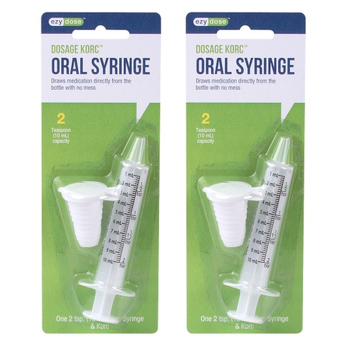 Ezy Dose Oral Syringe with Dosage Korc 10mL Pack of 2