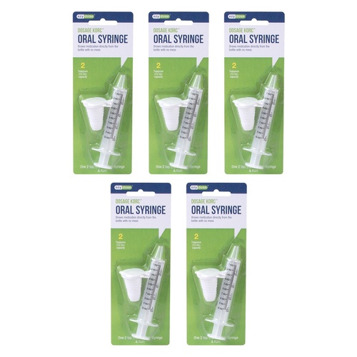 Ezy Dose Oral Syringe with Dosage Korc 10mL Pack of 5